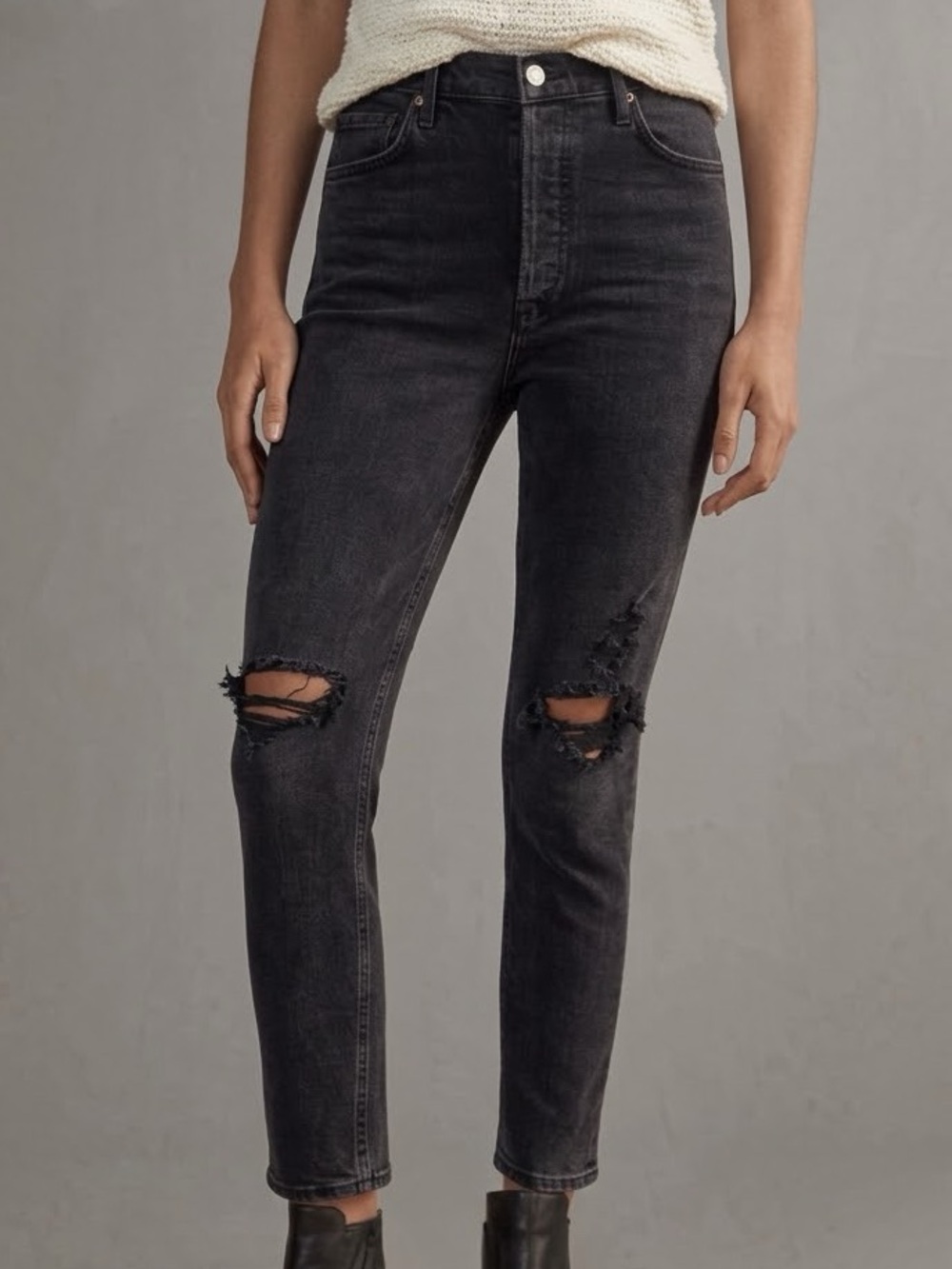 AGOLDE Nico High Rise Slim Straight Ankle Jeans Cassette 30
